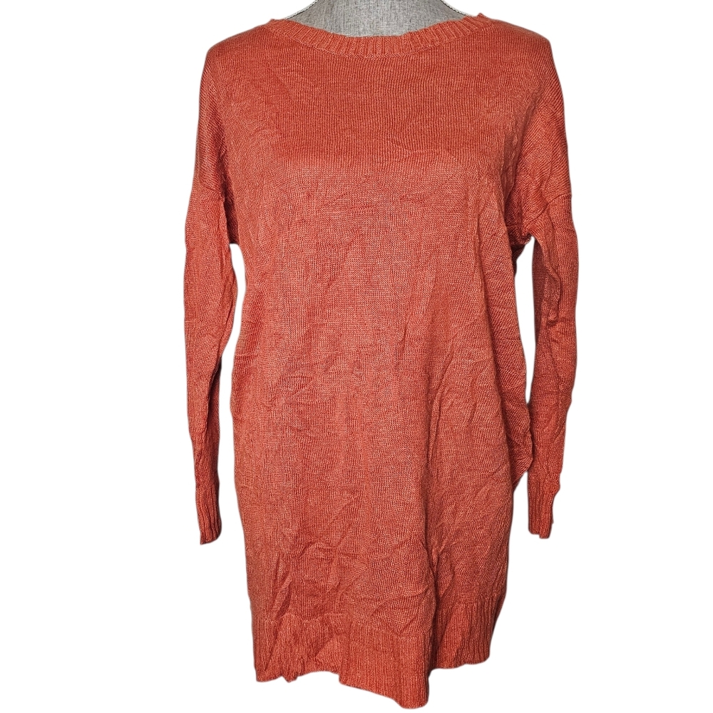 Eileen Fisher Organic Linen Sweater Size L Coastal Lagenlook Minimalist Earthy